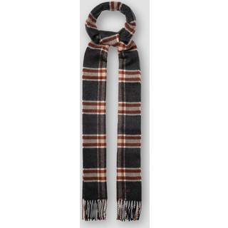 Eton Merino Wool Checked Scarf Dark Grey