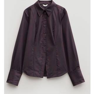 Hush Hush Purple Waisted Checked Wool Shirt - EU 44 (UK 16)