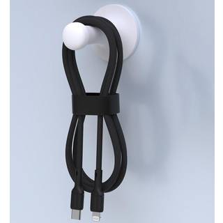 Dudao L9X USB-C 2.0 til Lightning lade- og datakabel, tekstil, sort, 2m