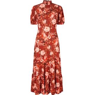 Joe Browns Joe Browns Oversized Blomster Vintage Højhalset Jersey Midikjole - 36