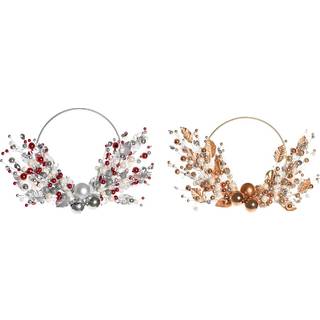 Adventskrans DKD Home Decor Metal Polyester (55 x 5 x 40 cm) (2 enheder)