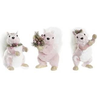 Julepynt DKD Home Decor Polyester Egern (13 x 16 x 21 cm) (3) (3 enheder)