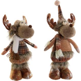 Julepynt DKD Home Decor Brun Rensdyr 14 x 12 x 35 cm (2 enheder)