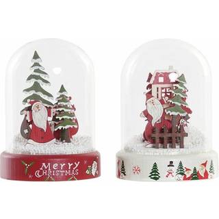 Julepynt DKD Home Decor Harpiks Krystal Julemanden (2 pcs) (9 x 9 x 11 cm)