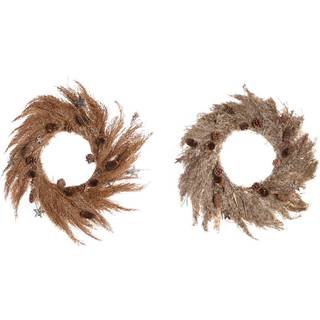 Adventskrans DKD Home Decor Blomst (2 enheder) (60 x 5 x 60 cm)