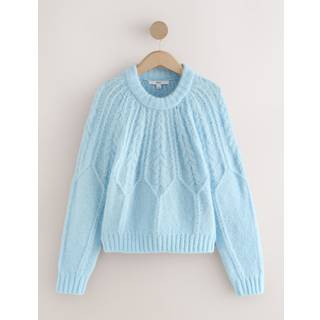 Next Kabelstriktrøje i uldblanding med rund hals