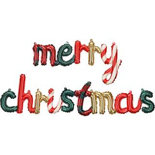 Folieballon Merry Christmas Blandede Farver 143 x 25 cm – Julemagi i stort format