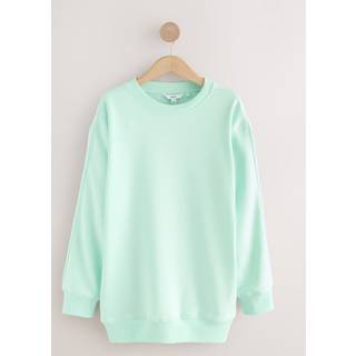 Next Aqua Blue Relaxed Fit Essentials Longline Sweatshirt with Pockets