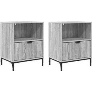 Sengeborde 2 pcs Grå sonoma-eg 49 x 36 x 61 cm Konstrueret træ