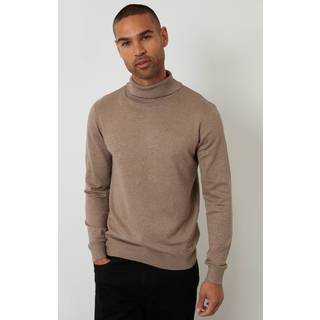 Threadbare Threadbare Brown Knitted Roll Neck Jumper
