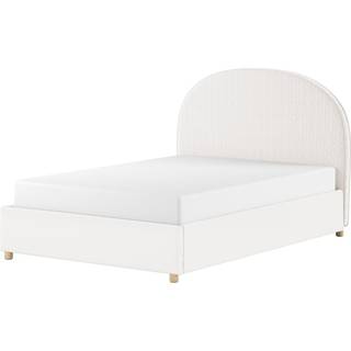 Kontinentalseng med opbevaring Moon 140 x 200 cm – hvid bouclé