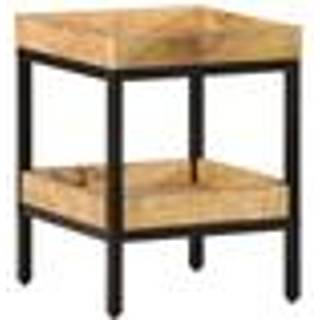 Sidebord med hylde Brun 35 x 35 x 45 cm Massivt mangotræ