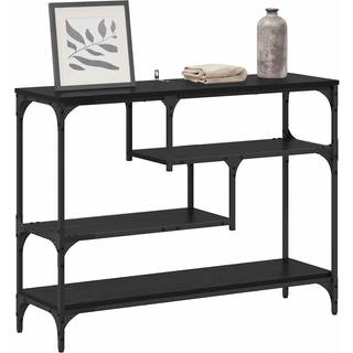 Konsolbord med hylde Sort eg 100 x 30 x 75 cm Konstrueret træ