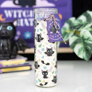 Cute & Creepy Lavenderkerze mit Katzenmotiv 20cm