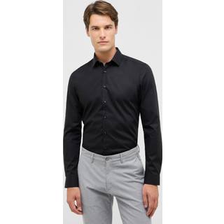 SUPER SLIM Shirt in black plain