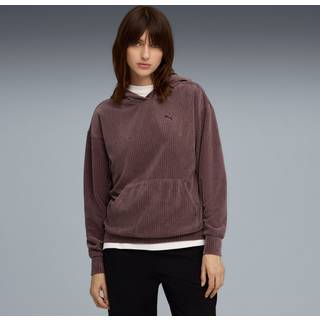 PUMA Essentials Elevated Velour Rib Hoodie Women, Clothing, Raisin, M