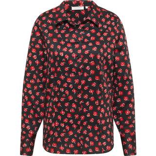 REGULAR FIT shirt-blouse in black printed