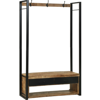 Tøjstang med skuffe Brun 110 x 40 x 185 cm Massivt mangotræ