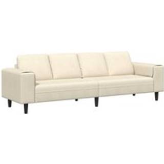 Stof Sofa Med Pude Creme 208 Cm Corduroy Stof