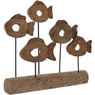 Dekorativ figur Home ESPRIT Sort Natur Fisk 61,5 x 10 x 53,5 cm