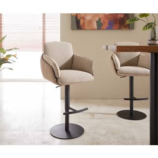 Barstuhl Luan-Flex Materialmix Schlamm Drehfuß höhenverstellbar Metall drehbar Taschenfederkern