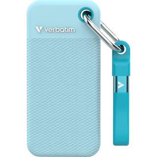 VERBATIM Pocket SSD USB 3.2 Gen 2 1TB Polar Blue w/2x rubber sleeves
