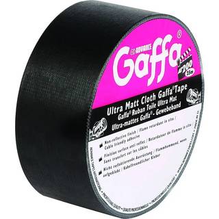 AT200 Gaffa® lærredstape i ultra mat sort, premium ekstra kraftig kvalitet, 50 mm bred x 50 m lang