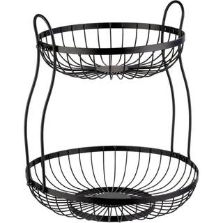 Westmark Brødkurv 2-etager, sort stål, Ø25+30 cm.