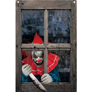 Slasher the Clown Fake Fenster Halloween Deko 80x120cm