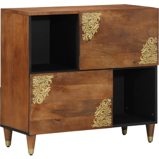 Sideboard med hylde Brun 80 x 33 x 75 cm Massivt mangotræ