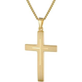 trendor 28862 Herren Kreuz-Anhänger Gold 333/8K Mit Vergoldeter Halskette
