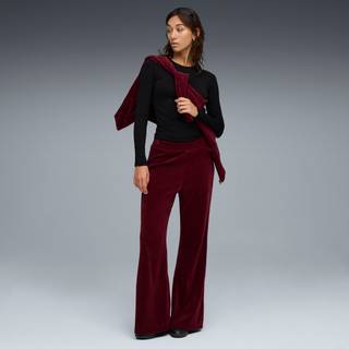 PUMA Velour Rib Relaxed Suit Women, Clothing, Ruby Shimmer, S