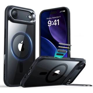 ESR iPhone Air Classic Hybrid Stash Cover m. Kickstand - MagSafe Kompatibel - Gennemsigtig / Sort