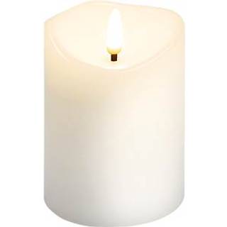 LED Vokslys m/ bevægelig flamme & timer, 7,5x10cm
