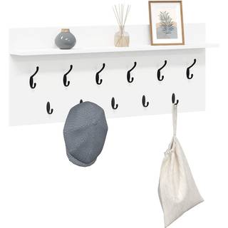 Vægmonteret Jakkeholder med hylde Hvid Konstrueret træ