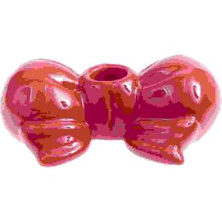 Porzellan Kerzenhalter Schleife rund Rot