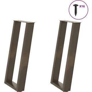 konsolbordben U-formet 2 stk. naturstål 38 x (72-73) cm stål