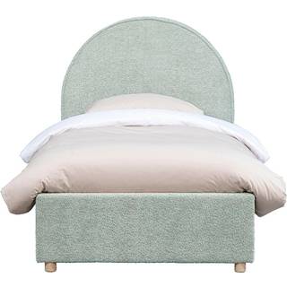Seng med opbevaring 90 x 200 cm – Moon, grøn bouclé