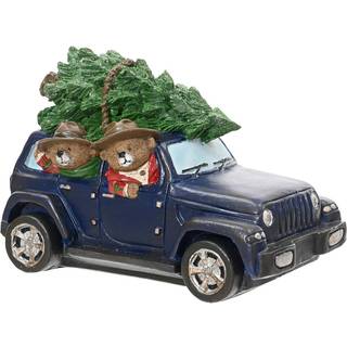 Bamser i bil juledekoration