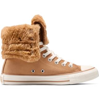 Converse Converse Brown Chuck Taylor All Star Fold Over Faux Fur Winter Luxe Trainers