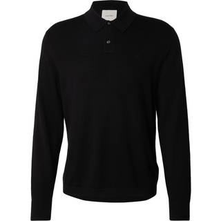 Merino Polo Jumper - Black - L