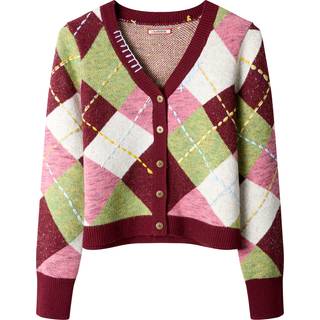 Joe Browns Joe Browns Red Classic Argyle Pattern Cardigan