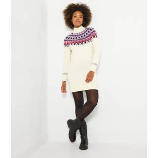 Joe Browns Joe Browns Cream Oversized Fairisle Pattern Knitted Dress - EU 44 (UK 16)
