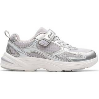 Clarks Girls Crafton Move Trainers in Silver - Silver / EU 27 UK 9