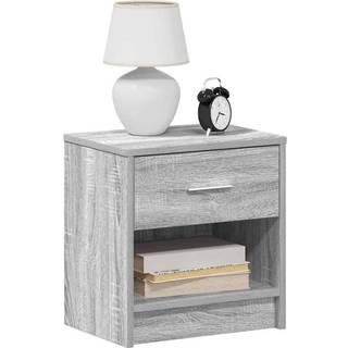 Sengeborde Med Skuffe 39X28X41 Cm - 2 / Grå sonoma-eg