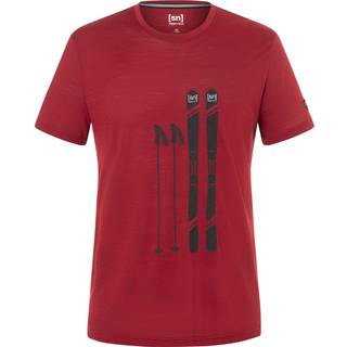 super.natural Skiing Gear Tee Merino-shirt Herrer størrelse S farve rød