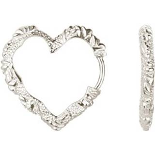 Medium Heart Crush Hoops, Silver