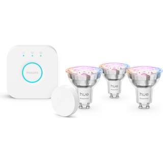 Philips Hue White & color ambiance Essentielt startsæt: 3 GU10 pærer (345 lm) + Smart button