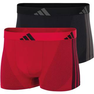 adidas 2-pak Active Micro Stretch Seamless Trunks - Black/Red - X-Large