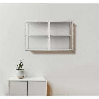 Dragør Væghængt Vitrineskab i Metal - 100x26,5x61 cm - Sort Hvid